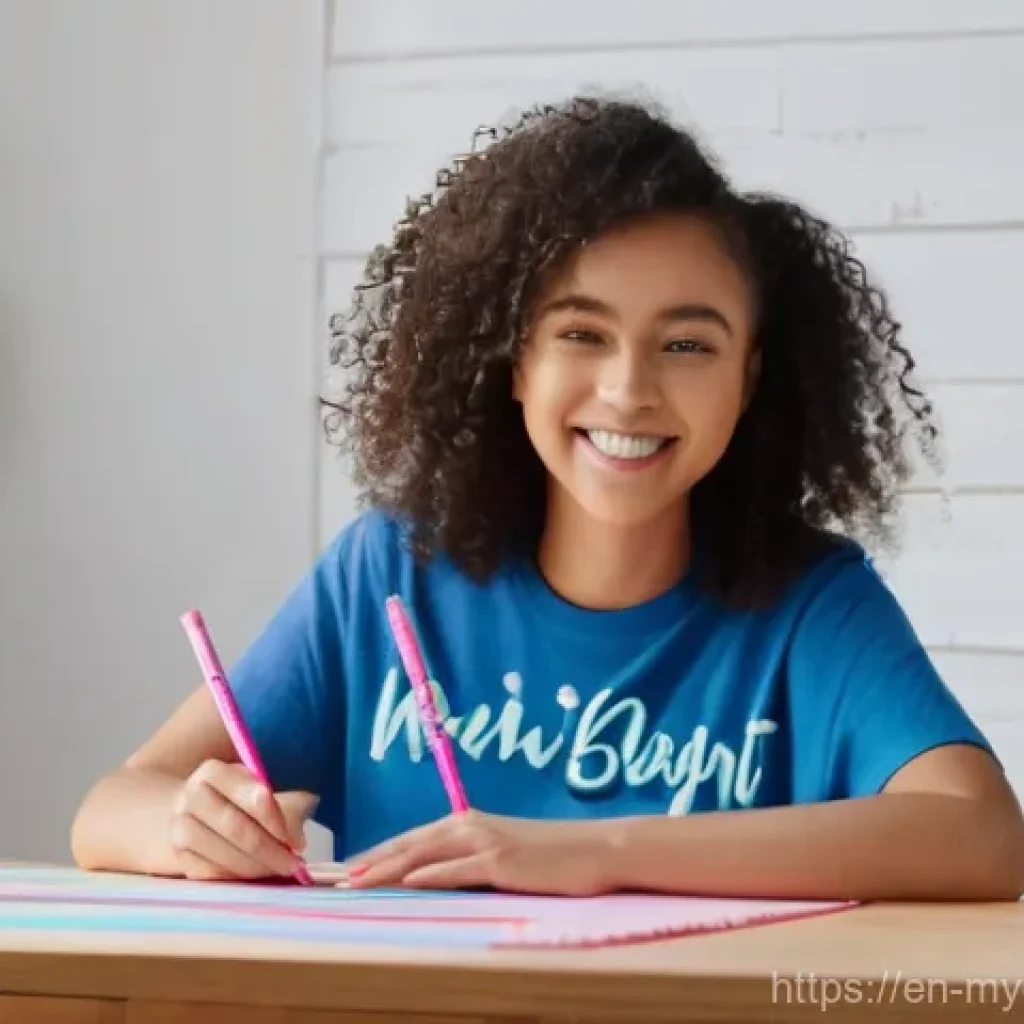 아이돌 응원 굿즈 제작법 - **"Joyful Fan Crafting a Beginner Slogan Banner"**
    A happy, enthusiastic young adult (female, 18...