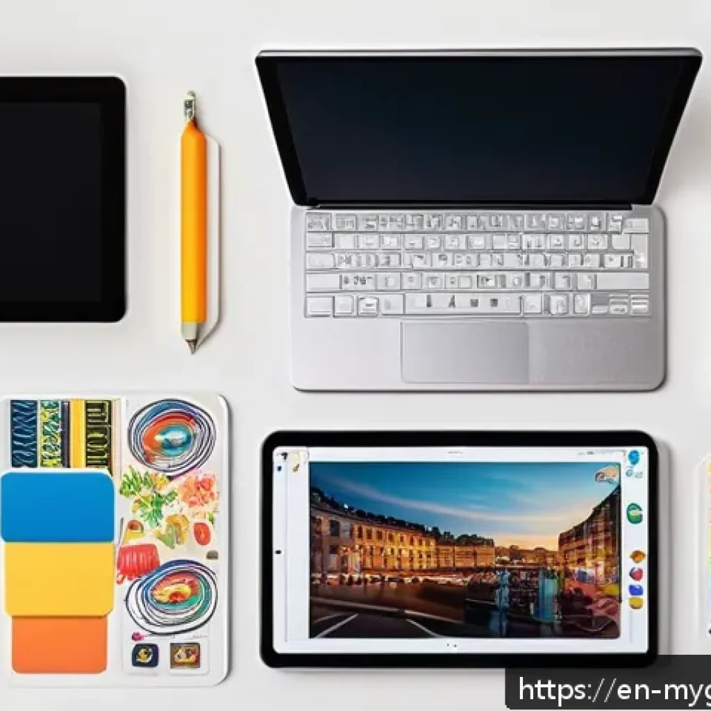 나만의 스티커 디자인 꿀팁 - A vibrant and trendy sticker design workspace scene featuring a modern artist&rsquo;s desk with a high-res...