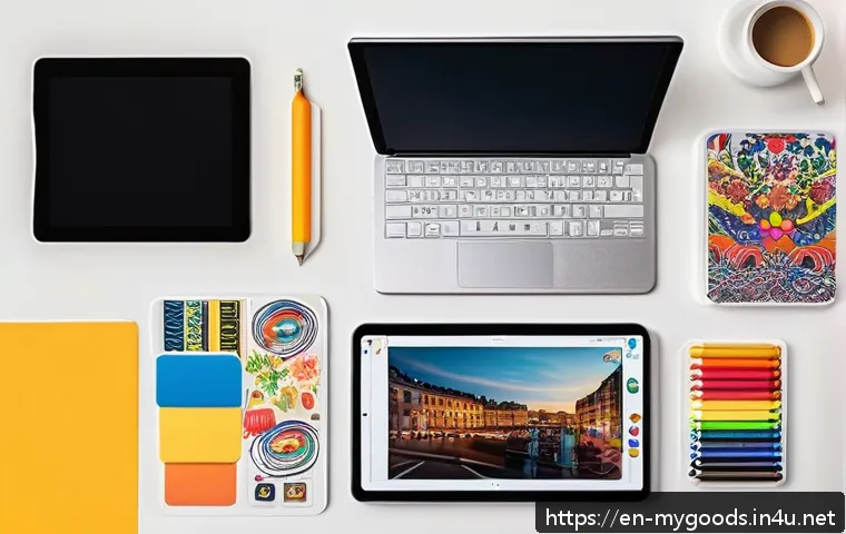 나만의 스티커 디자인 꿀팁 - A vibrant and trendy sticker design workspace scene featuring a modern artist’s desk with a high-res...